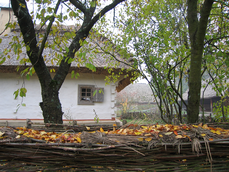 Уголок украинской деревни в парке народного деревянного зодчества "Пирогово"